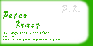 peter krasz business card